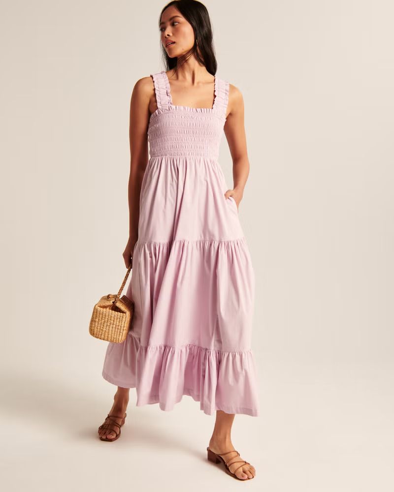 Women's Smocked Bodice Easy Maxi Dress | Women's Dresses & Jumpsuits | Abercrombie.com | Abercrombie & Fitch (US)