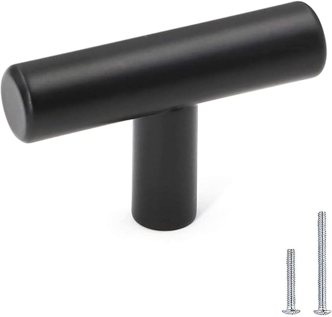 12 Pack LONTAN Cabinet Knobs Matte Black Kitchen Cabinet Knobs - LS201BK Modern T Cabinet Knobs S... | Amazon (US)