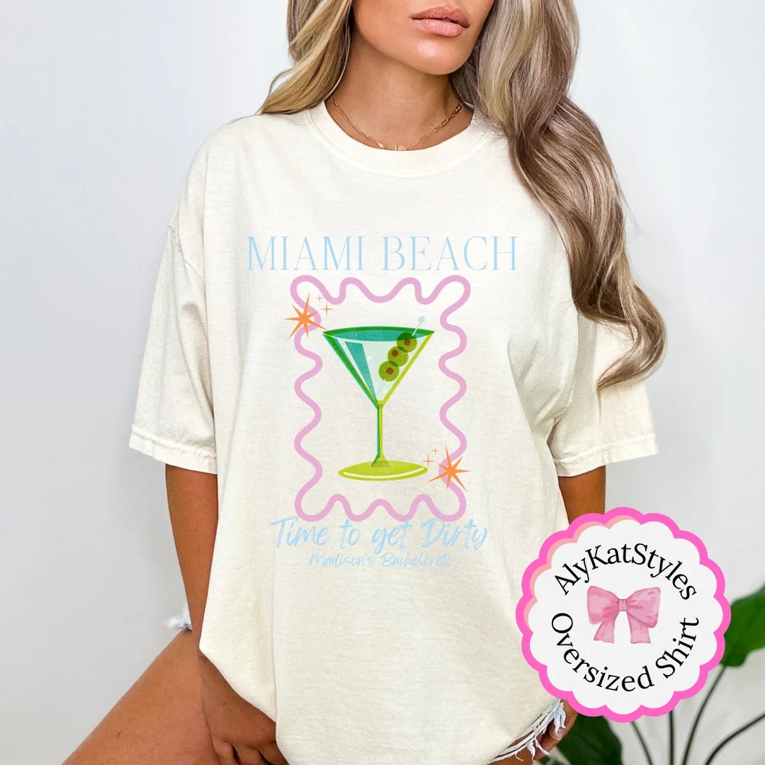 Miami Bachelorette Party Tees Trendy Customizable Shirts for Bride & Bridesmaids Ideal for Beach ... | Etsy (US)