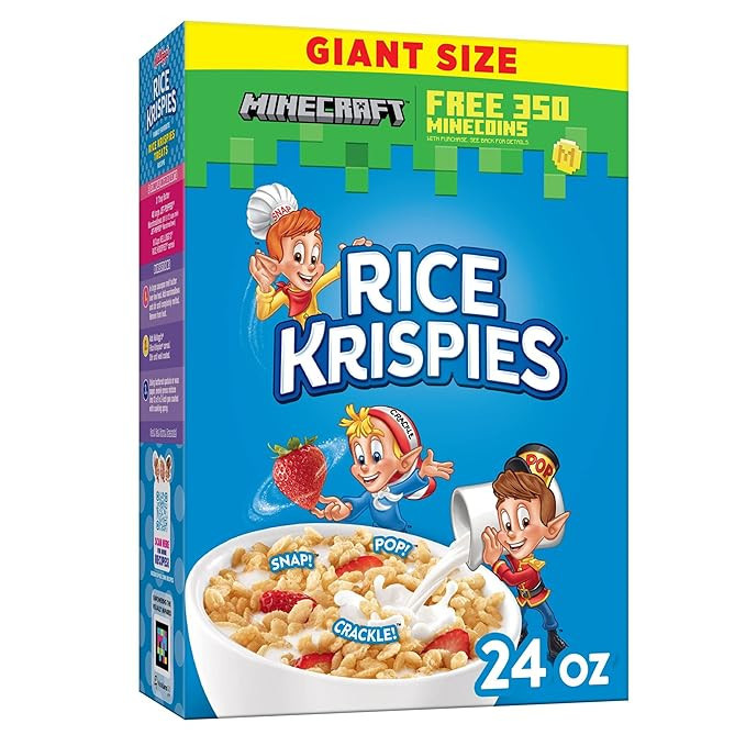 Kellogg's Rice Krispies Cold Breakfast Cereal, 8 Vitamins and Minerals, Rice Krispies Treats, Gia... | Amazon (US)