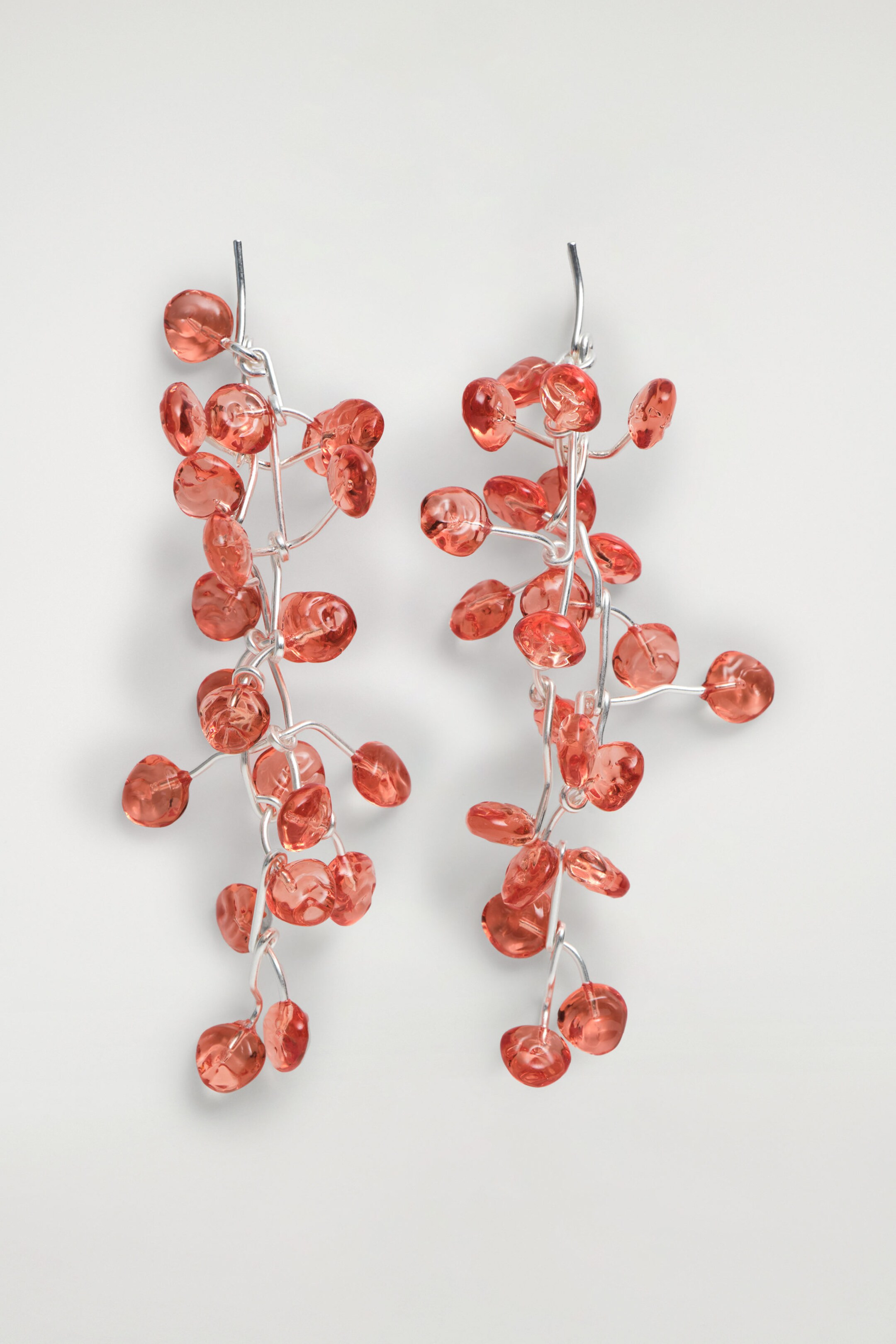 CASCADING EARRINGS - ORANGE / SILVER | COS UK