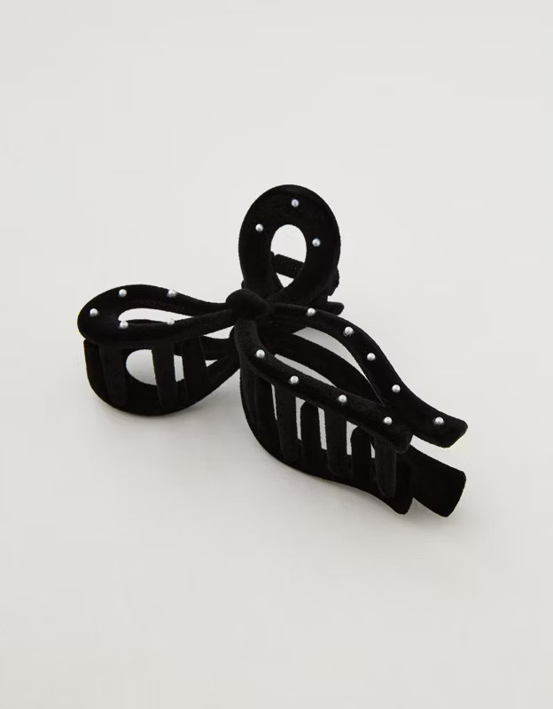 Aerie Velvet Bow Hair Clip | Aerie