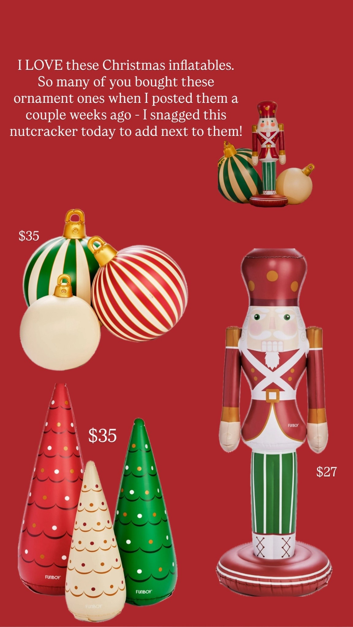 These Christmas inflatables are so fun! Such good prices, too! 🎄