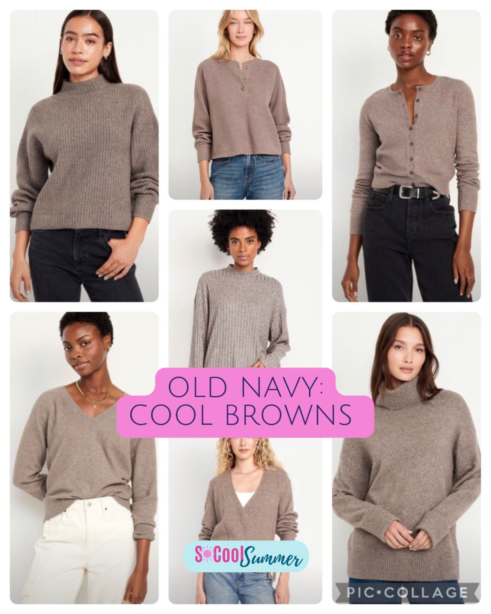Great cool brown sweaters at Old Navy this weekend!

#hocsummer #coolsummer #lightsummer #truesummer #softsummer #pastelsummer #darksummer #brownsummer #sweetpeasummer #summerpalette #summerfinds

#LTKStyleTip #LTKSaleAlert #LTKFindsUnder50