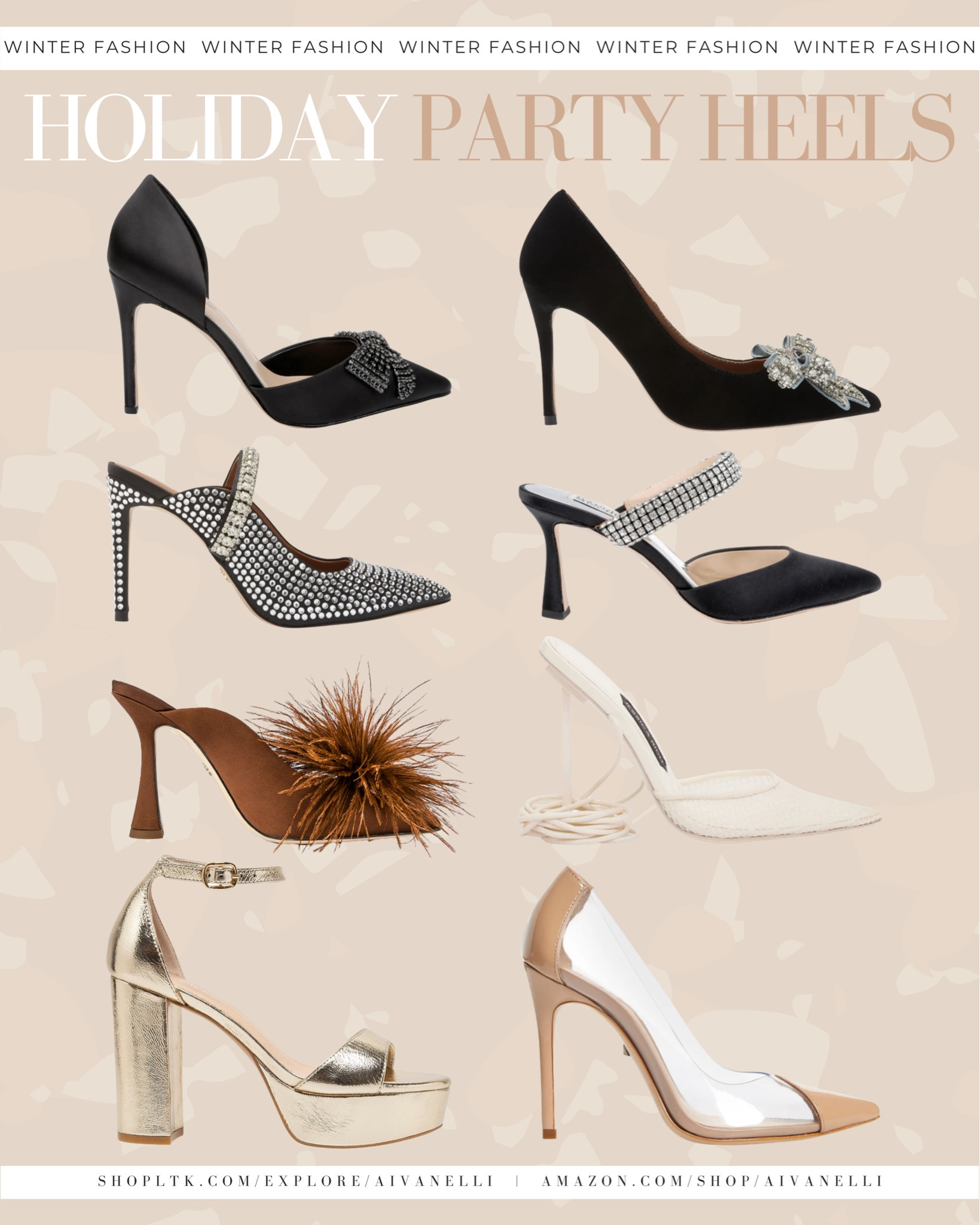 Holiday Heels for Parties

Women’s distressed denim
Leather pants
Black heels
Hoop earrings
Black clutch
Women’s night looks
Styled look
Women’s workwear
Fall fashion
Denim jeans
Holiday heels
Christmas party outfits 
Turtleneck
Cozy sweaters
Womens loungewear
Womens booties
Womens boots
Winter boots
Winter booties
Winter style
Winter outfit ideas
Winter outfit ideas
Winter outerwear
Winter coats
Puffer jackets
Puffer vest
Puffer coat
Cropped puffer

#LTKHoliday #LTKSeasonal #LTKshoecrush