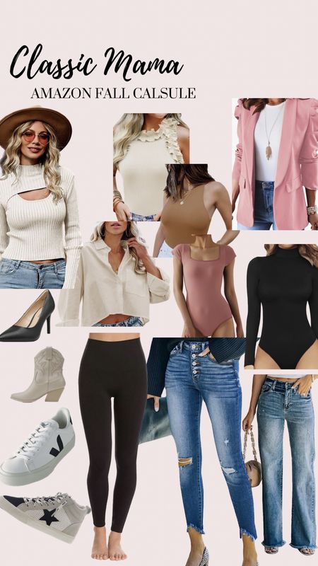 Fall Capsule Wardrobe - Classic Mama Edit /  bodysuit, blazer, boyfriend jeans mix and match. 

#LTKSeasonal #LTKunder100 #LTKunder50