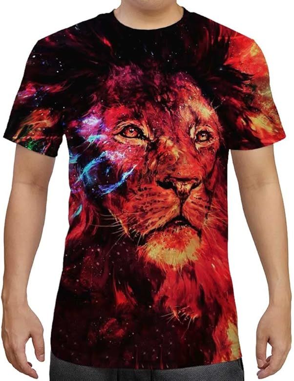 Cndiyike Shirts for Men 3D Print Pattern T-Shirts Top Tees Funny Short Sleeve Tee S-3XL | Amazon (US)