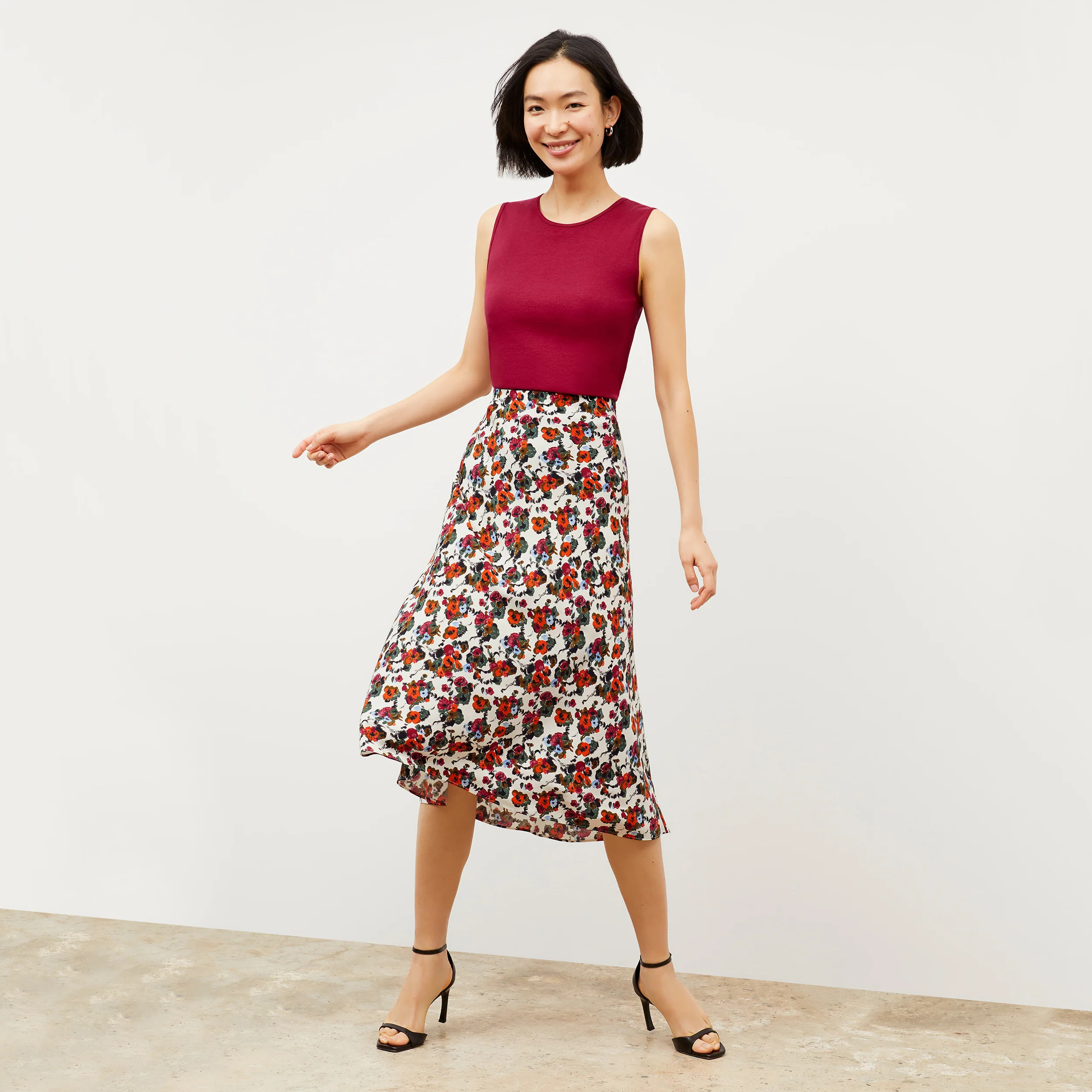 Orchard Skirt - Washable Silk :: Garden Print | MM LaFleur