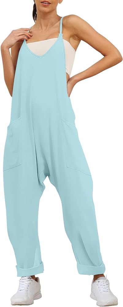 EFAN Womens Casual Jumpsuits Sleeveless Summer Rompers Loose Fit Overalls Y2k Baggy Spaghetti Str... | Amazon (US)