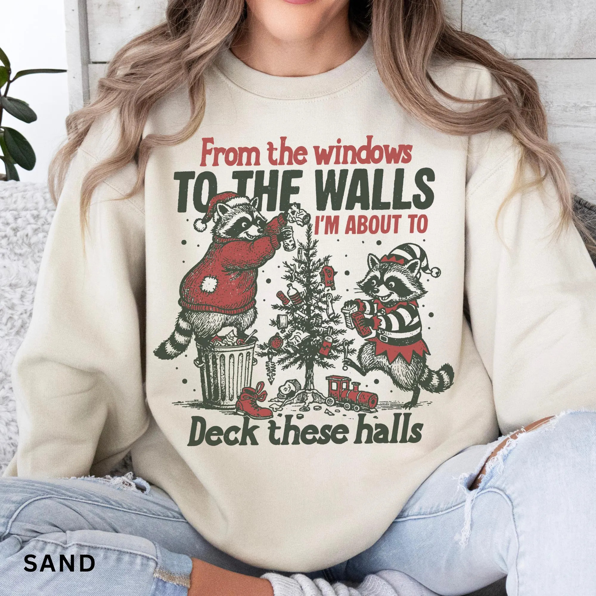 From the Windows to the Walls Christmas Sweatshirt: I'm About to Deck These Halls, Funny Unisex Christmas Shirt | Etsy (Global)