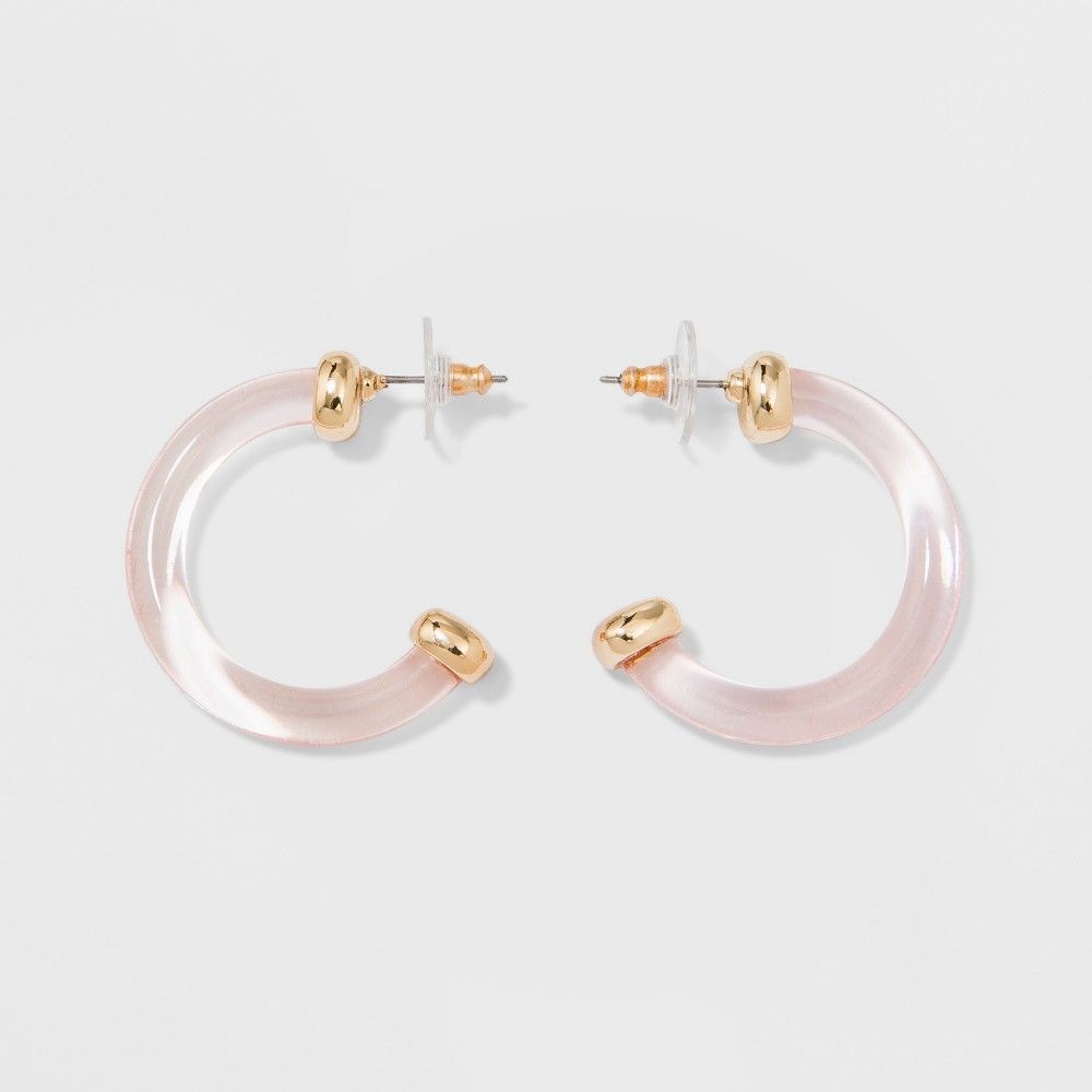 Sugarfix by BaubleBar Minimal Lucite Hoop Earrings - Blush Pink, Girl's | Target