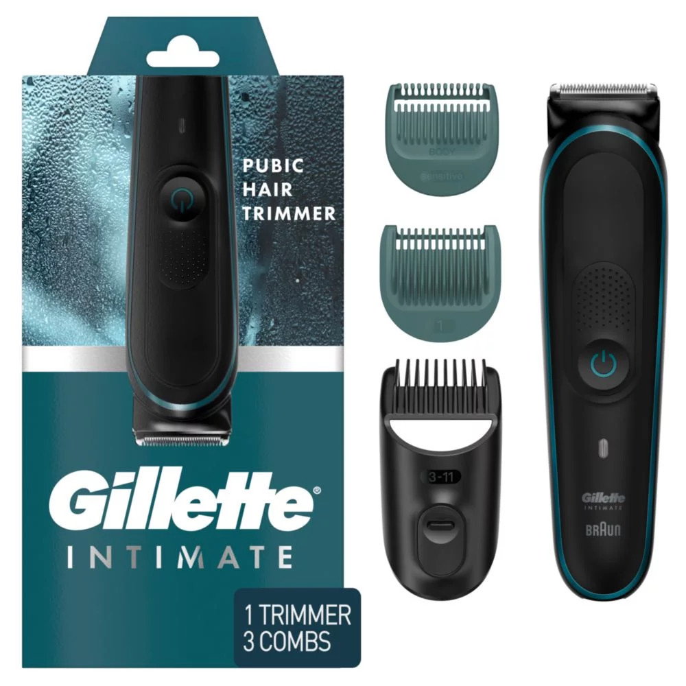 Gillette Intimate i5 Men's Pubic Hair Trimmer for Men, Waterproof, Body Groomer, Black | Walmart (US)