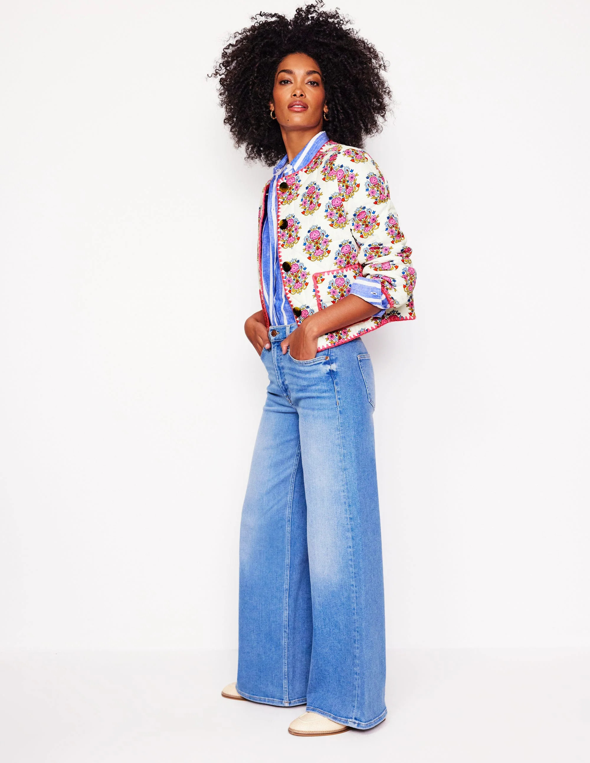 Chelsea Quilted Jacket-Wildflower Stamp | Boden (US)