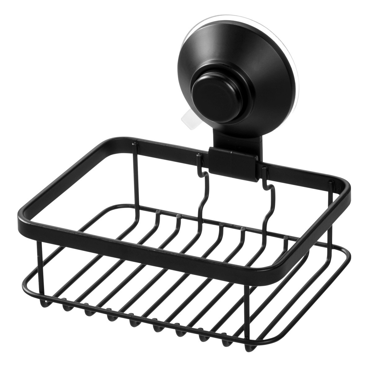 iDESIGN Everett Push-Lock Soap Dish Matte Black | The Container Store