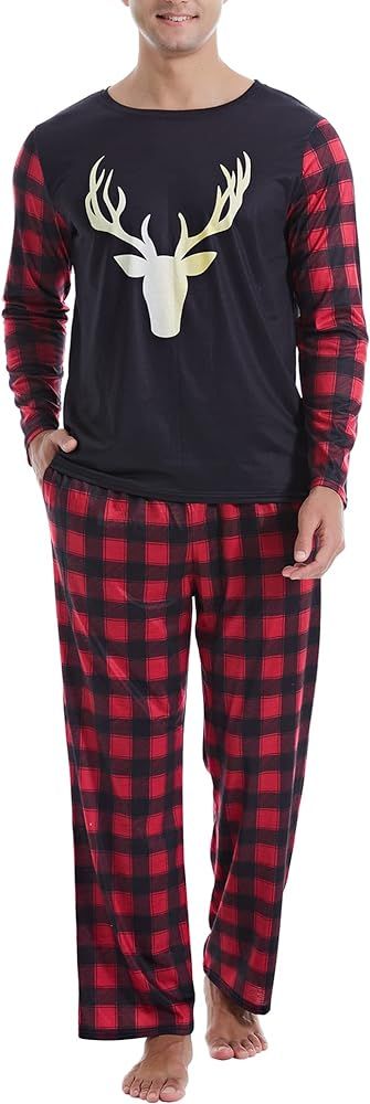 Yoimira Christmas Long Sleeve mens pajamas, Holiday pajamas for men soft, Funny mens pajamas sets... | Amazon (US)