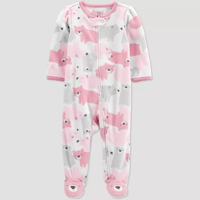 Baby Girls' Bears Fleece Sleep N' Play - Just One You® made by carter's Pink | Target