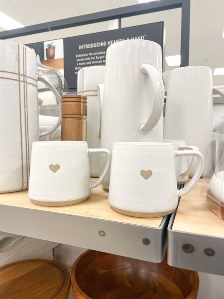 Stoneware mugs, heart mugs, Valentine’s Day home decor, Valentine’s Day mugs, neutral kitchen decor 

#LTKhome