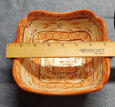 TEMPTATIONS Tara Presentable Ovenware Old World Orange 3 Quart Pots Bread Basket | eBay US