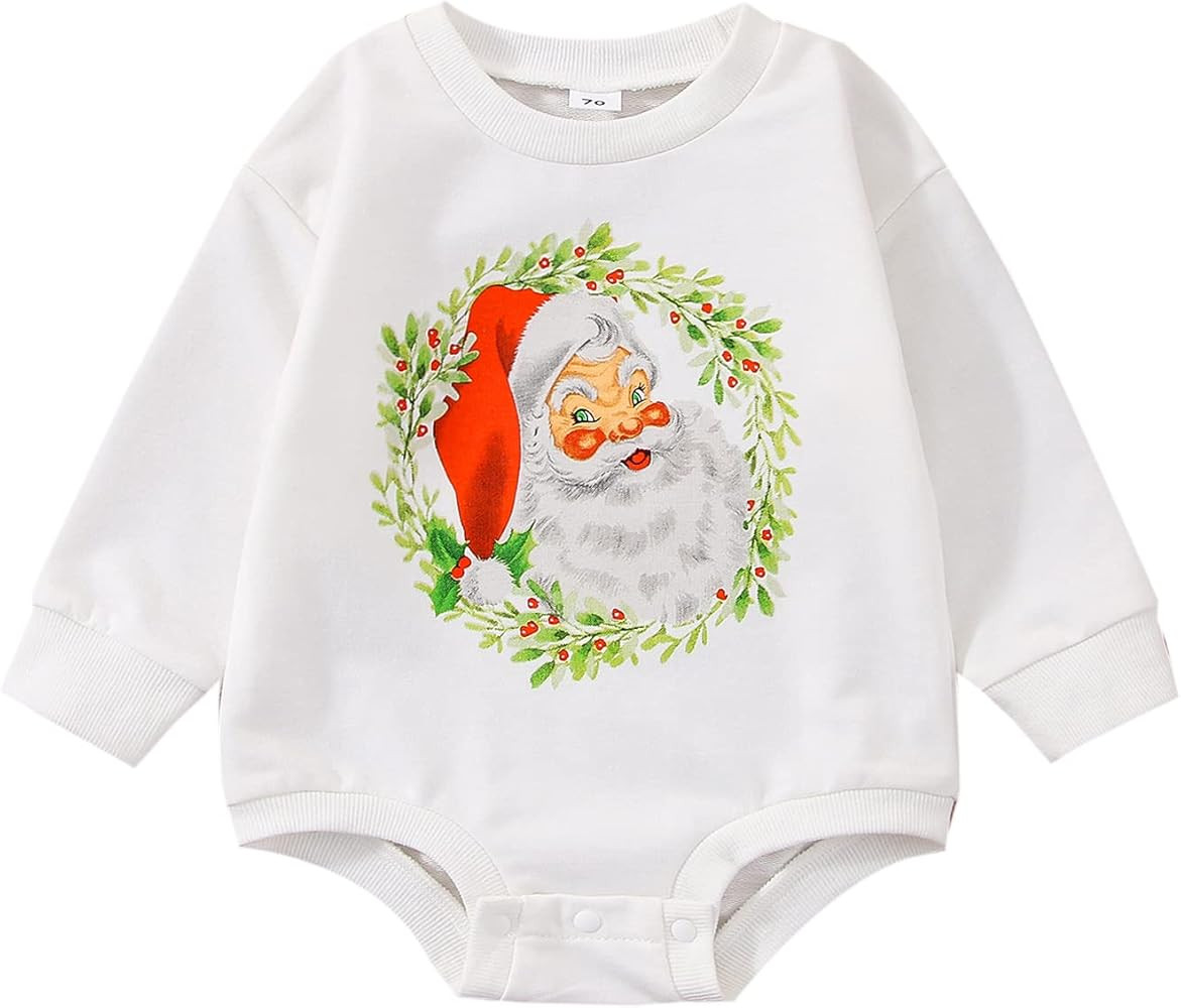 Sibling Matching Christmas Outfit For Toddler Baby Boys Girls Santa Claus Romper Sweatshirt Baby ... | Amazon (US)