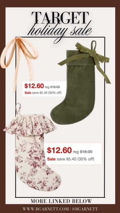 Target sale holiday picks. More linked 

Target sale | holiday decor | Christmas decor | Christmas stocking 

#LTKCyberWeek #LTKHoliday #LTKSaleAlert