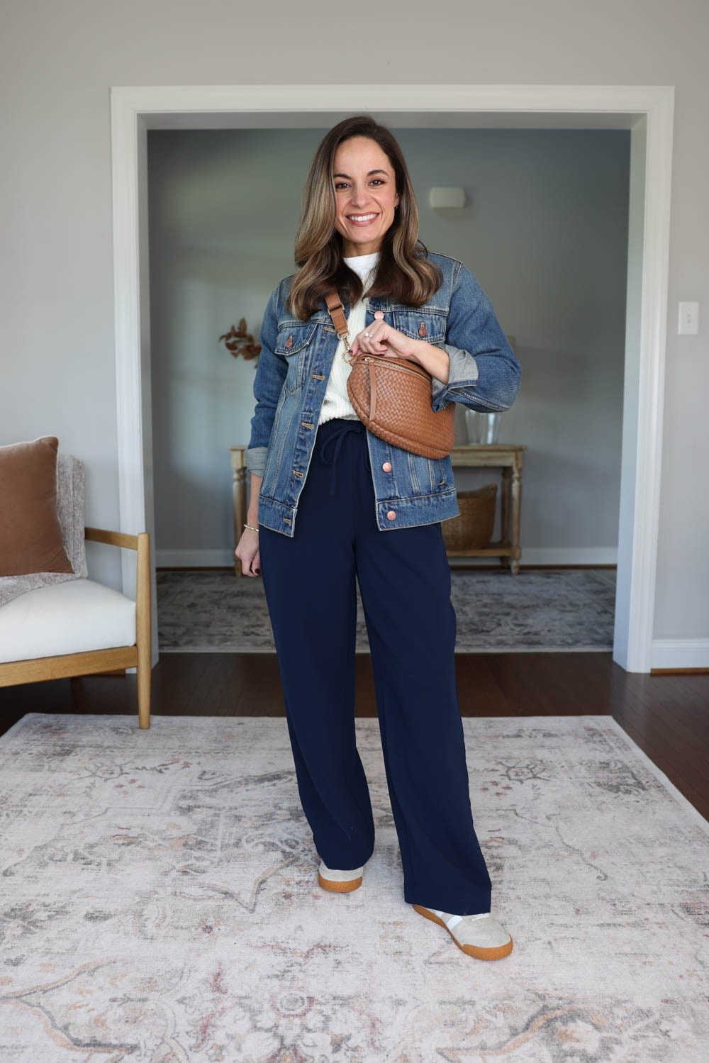Three petite-friendly fall outfits with sneakers! 

Pants (LOFT): petite xxs (run large, shown washed and dried) 
Sweater (Gap): petite xs 
T-Shirt (Gap): petite xs 
Jacket (Quince): xs 

For size comparison, I’m 4’10” 105lbs. My measurements are 32”, 24”, 36”. I typically wear petite xxs/00/24 and have a 25” ankle inseam and a 27.5-28” full length inseam.

#LTKPetite