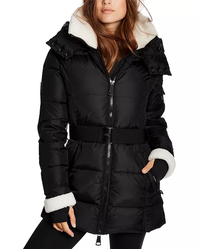 Courtney Shearling Trim Hooded Puffer Coat | Bloomingdale's (US)