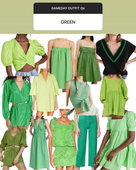 Green gameday outfits!

// green dress, fall fashion, game day outfits, football season, college football

#LTKunder100 #LTKSeasonal #LTKU