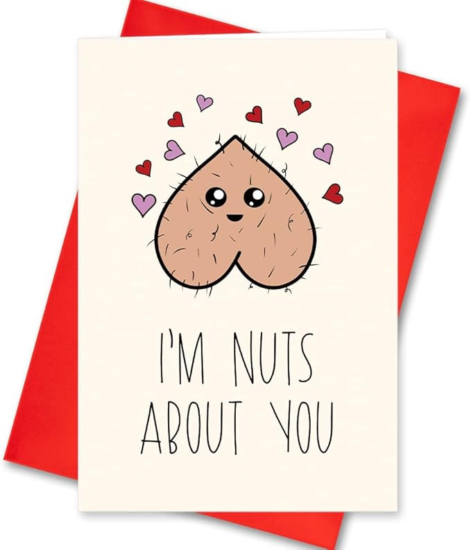 WLWLGLUCK Christmas Card Funny Valentine's Day Card I'm Nuts About You Birthday Card Romantic Val... | Amazon (US)