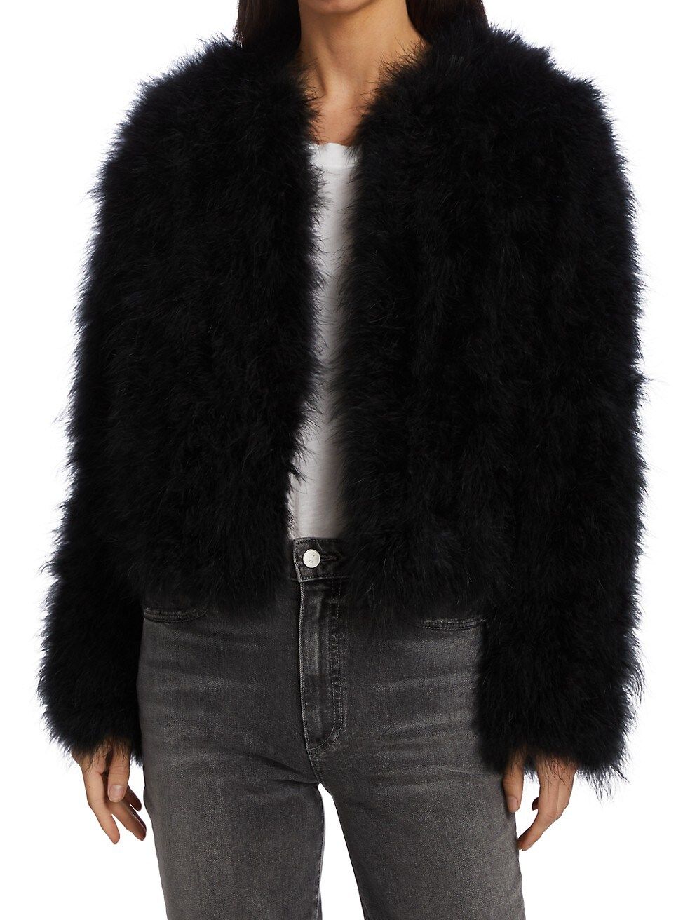 LAMARQUE Deora Feathered Jacket | Saks Fifth Avenue