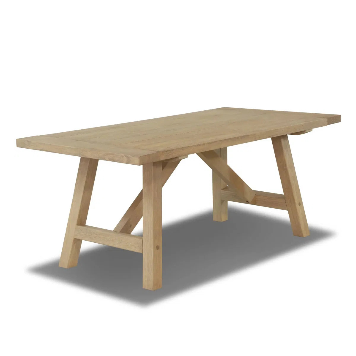 Cascais Rectangular 72'' Solid Wood Table with Farmhouse Base | Wayfair North America