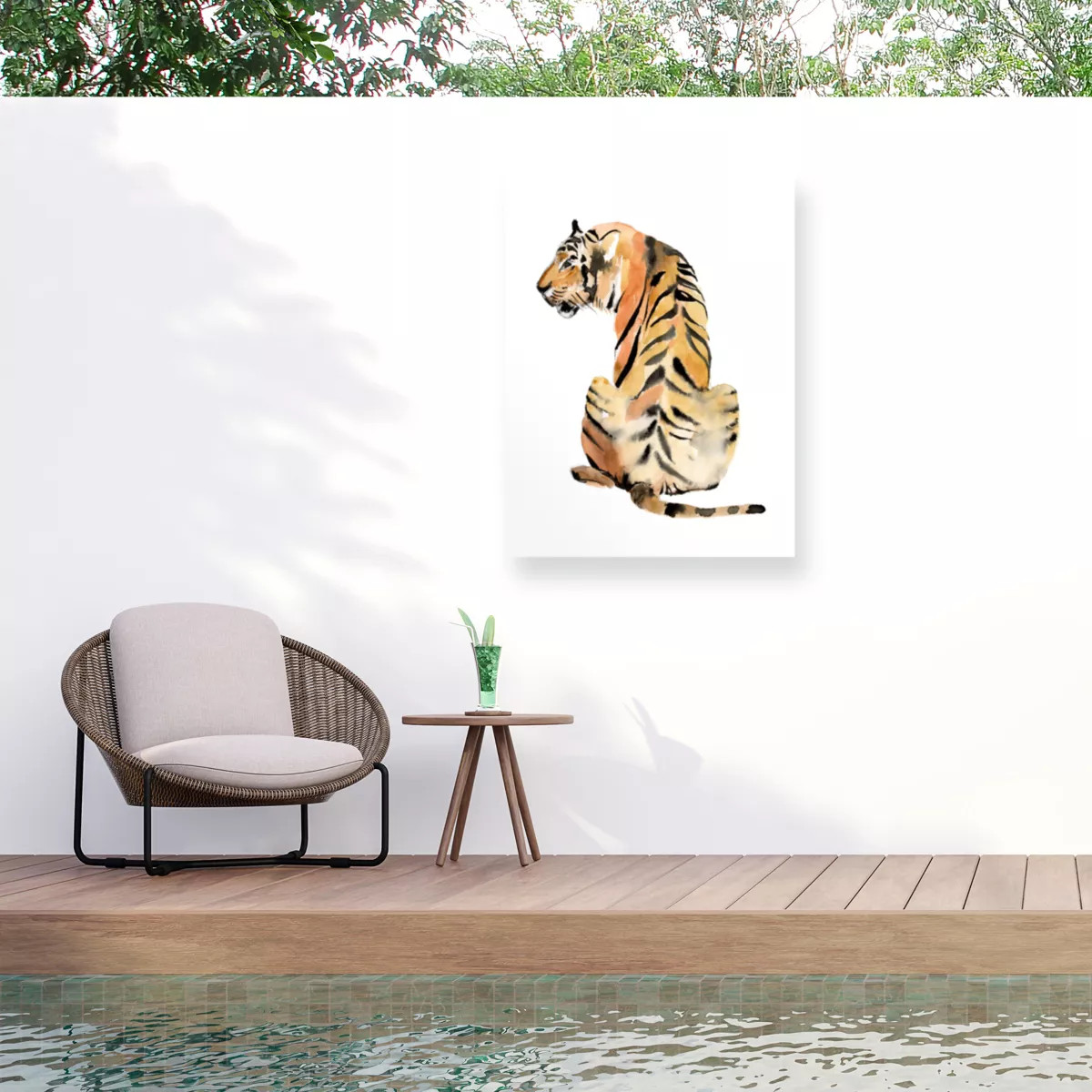 Jennifer Goldberger Sitting Tiger II Outdoor Canvas Art | Target