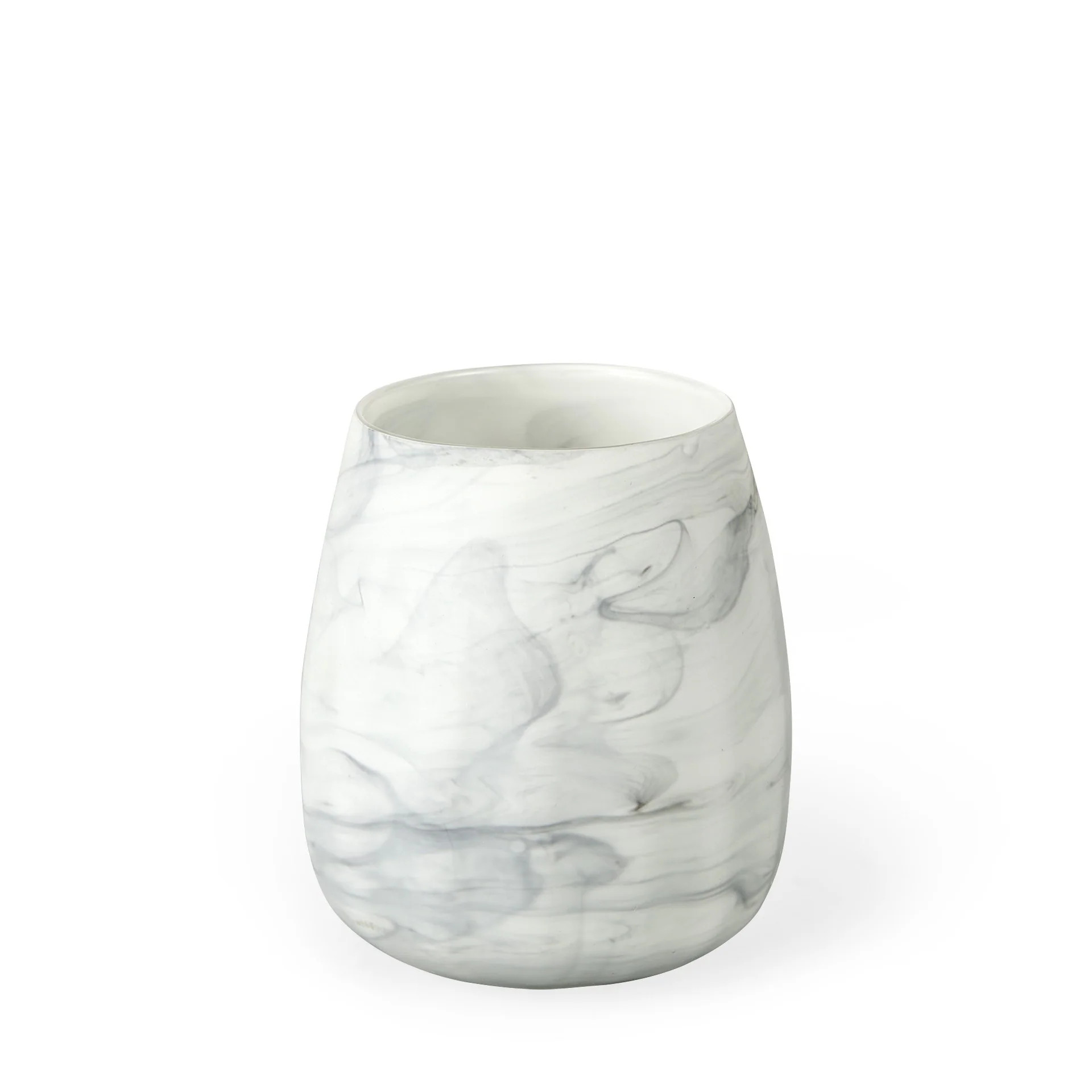Gray and Cream Marble Design Glass Vase | Bed Bath & Beyond
