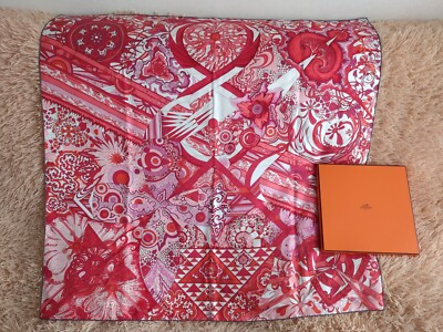 HERMES Carre L’Ivresse de L’infini by Zoe Pauwels Silk Red White Scarf GREAT Box | eBay US