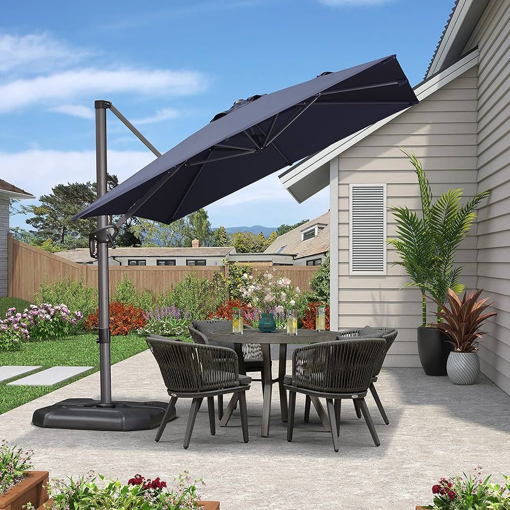 PURPLE LEAF 8 Feet Patio Umbrella Outdoor Cantilever Square Umbrella Aluminum Offset Umbrella wit... | Amazon (US)