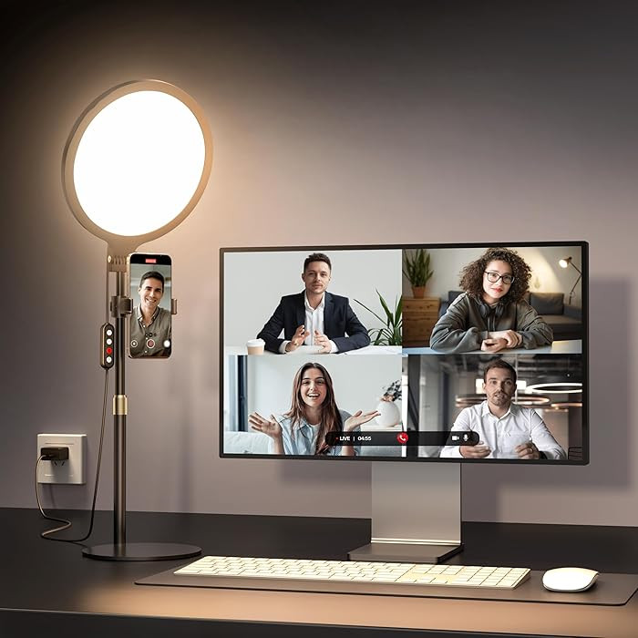 Ring Light with Stand for Zoom Meetings, 360° Rotate 10.5" Zoom Lighting for Computer Video Conf... | Amazon (US)