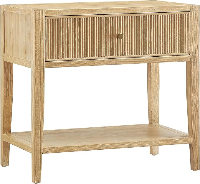 Flores Natural Finished Wood 1-Drawer Nightstand | Amazon (US)