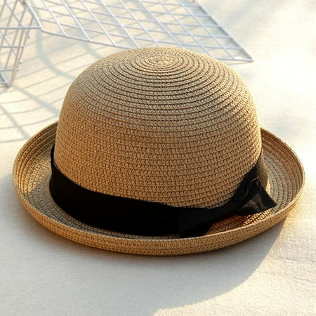 Liva Girl 2019 Summer Straw Hat Women Big Wide Brim Beach Hat Sun Hat Foldable Sun Block UV Protecti | Walmart (US)