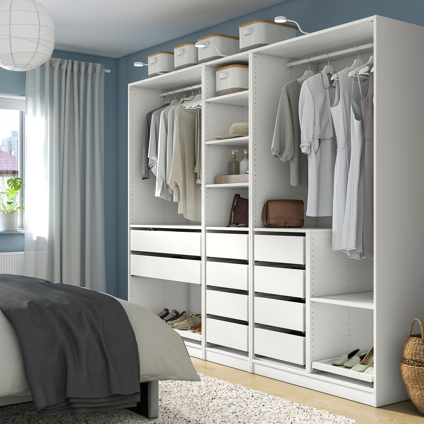 IKEA PAX wardrobe combination, white, 98 3/8x22 7/8x79 1/8 | IKEA US