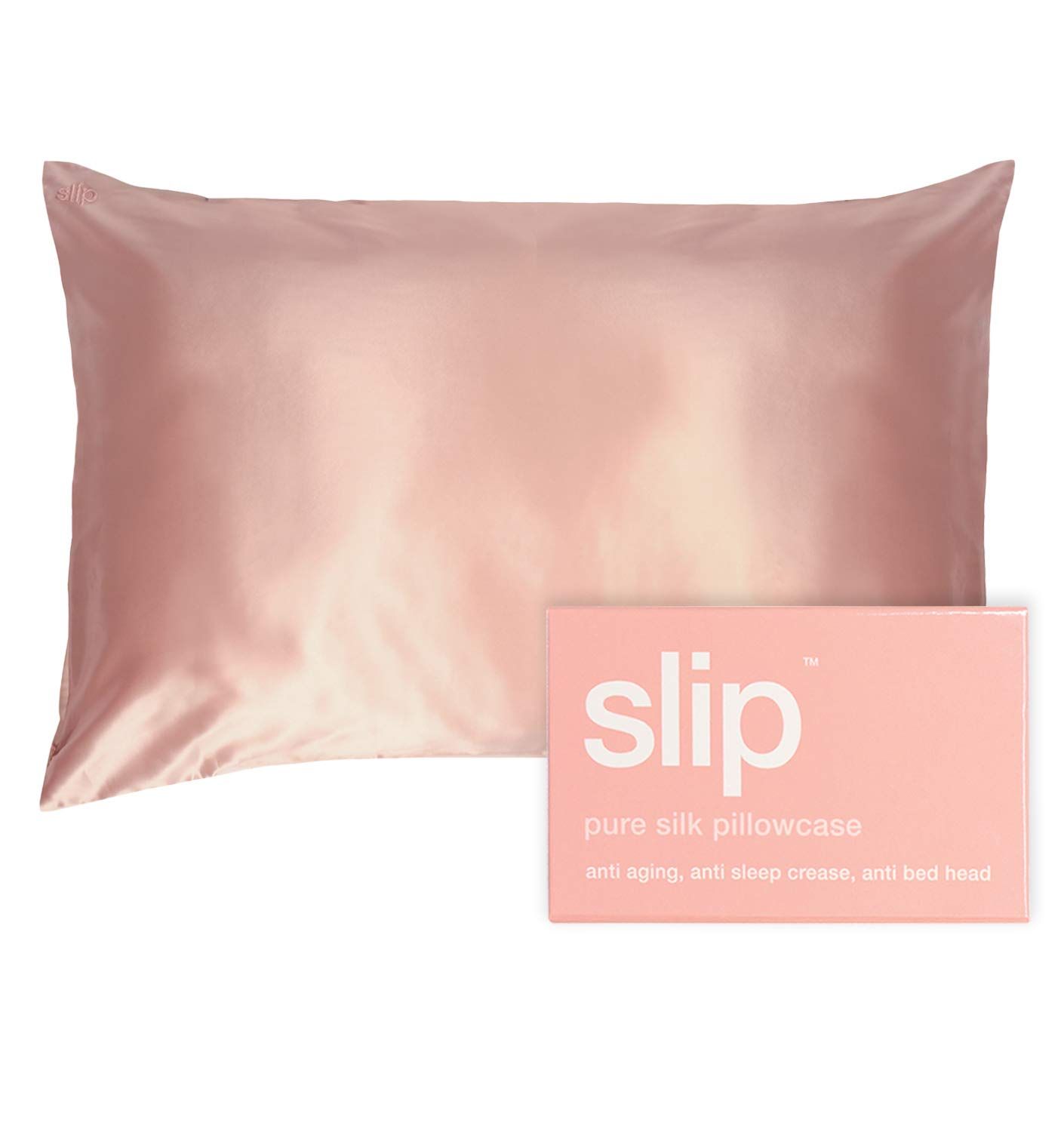 Slip Silk Queen Pillowcase, Pink (20" x 30") - 100% Pure 22 Momme Mulberry Silk Pillowcase - Brea... | Amazon (US)