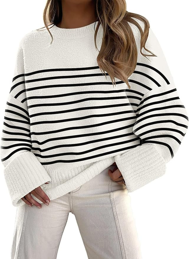 LILLUSORY Oversized Sweaters Fuzzy Chunky Pullover Sweater | Amazon (US)