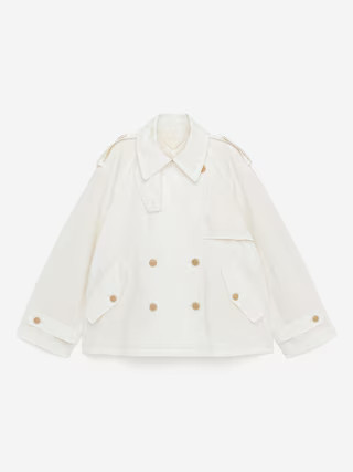 Short Trench Coat – Dusty White – Women – ARKET GB | Arket UK