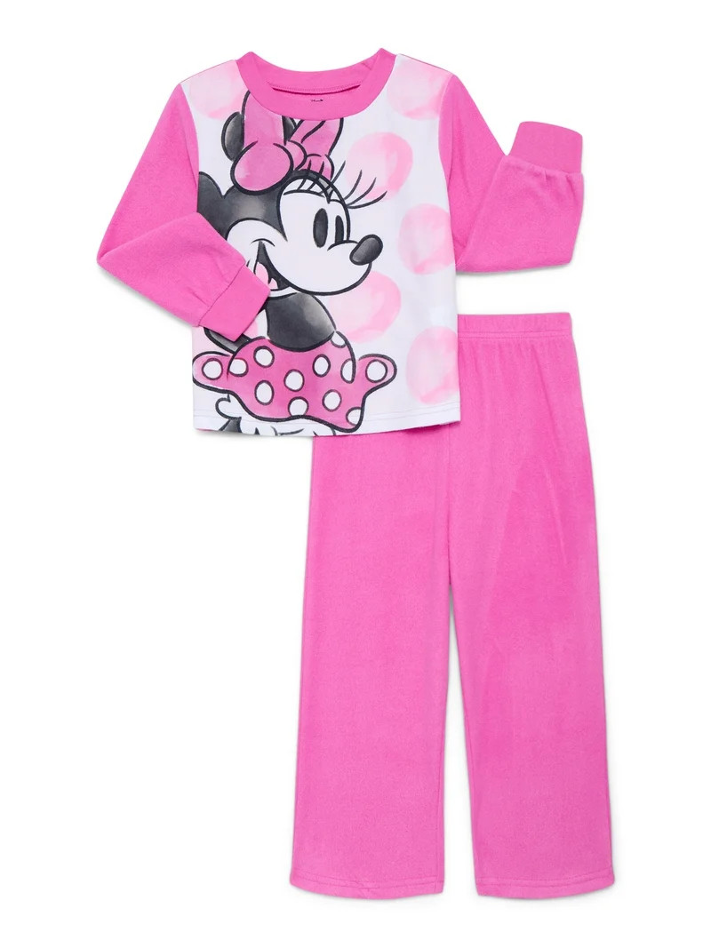 Disney Minnie Mouse Toddler Girls Long Sleeve Top and Pants Pajama Set, 2-Piece, Sizes 12M-5T | Walmart (US)
