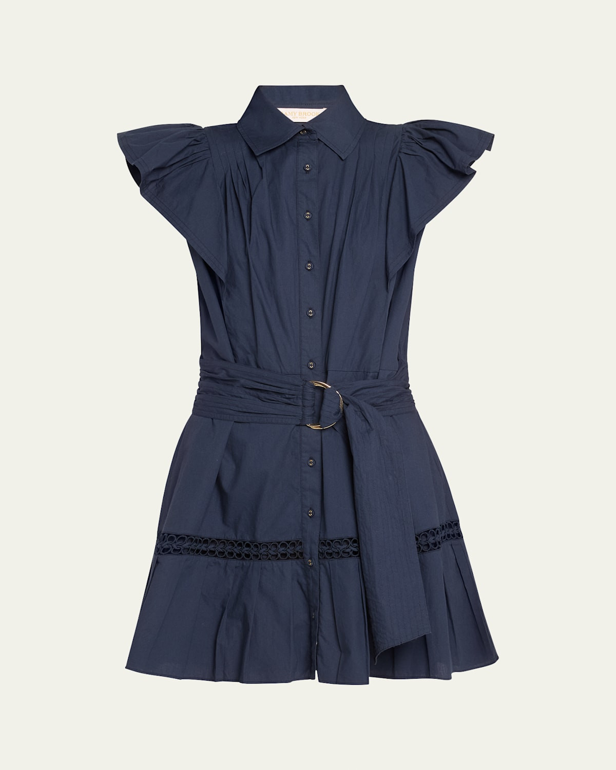 Marceline Belted Button-Front Mini Dress | Bergdorf Goodman