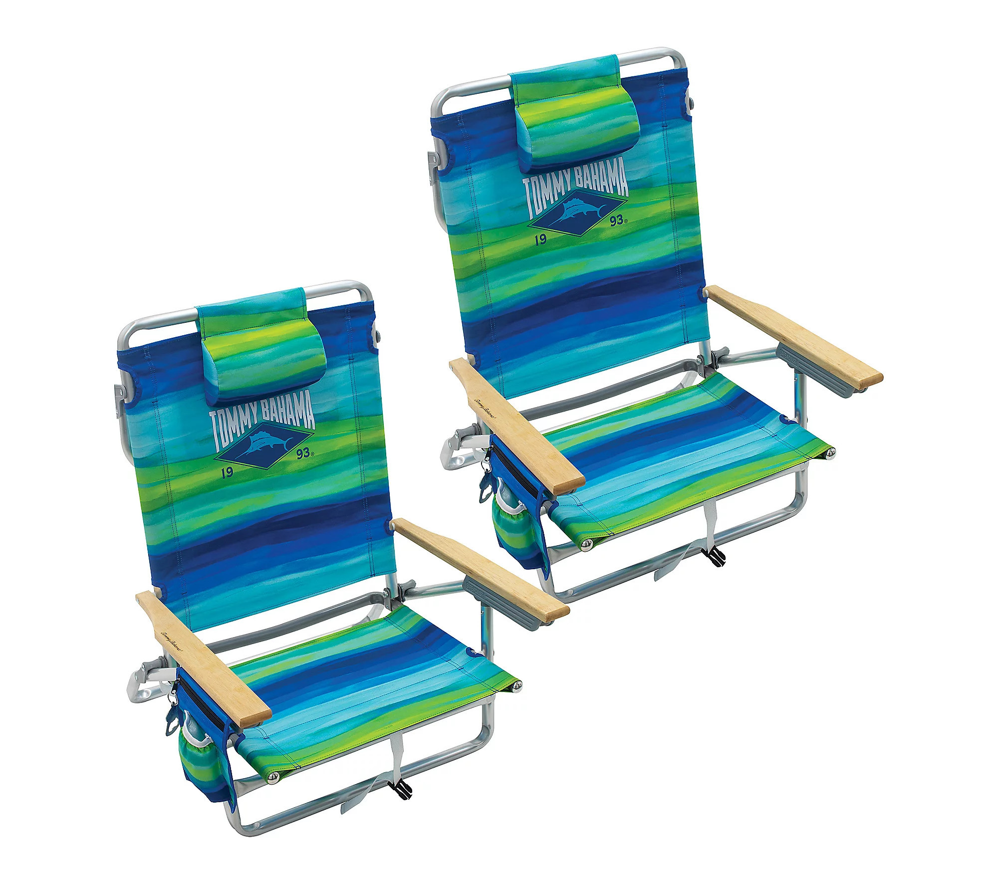 Tommy Bahama 5 Position Lay Flat Backpack Beach Chair Green St | QVC