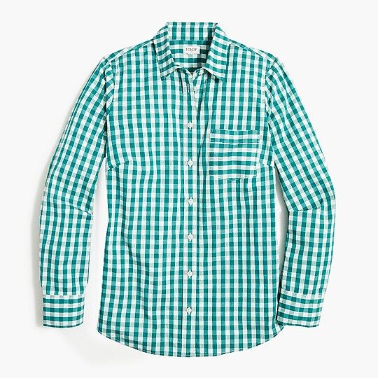 Gingham cotton poplin shirt in signature fit | J.Crew Factory