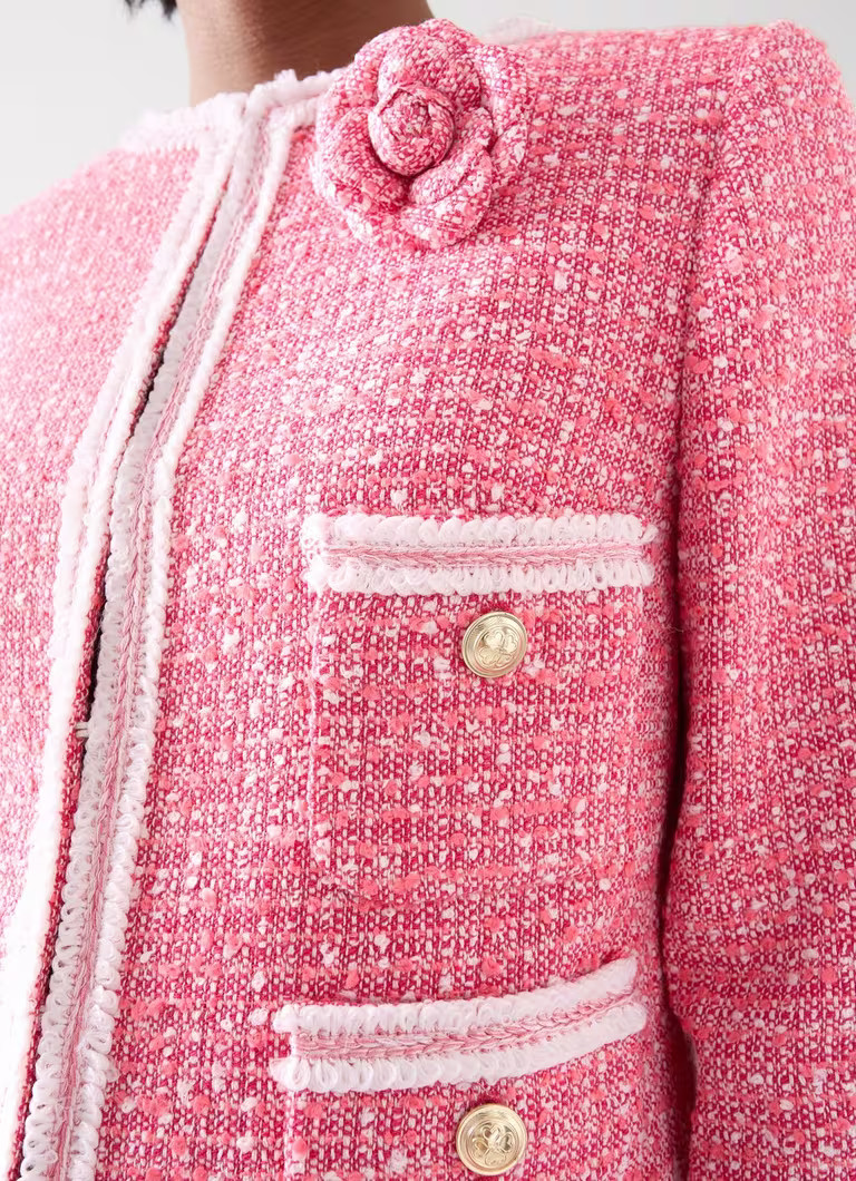 Charlie Petite Pink & Ivory Recycled Cotton Tweed Jacket | L.K. Bennett (UK)