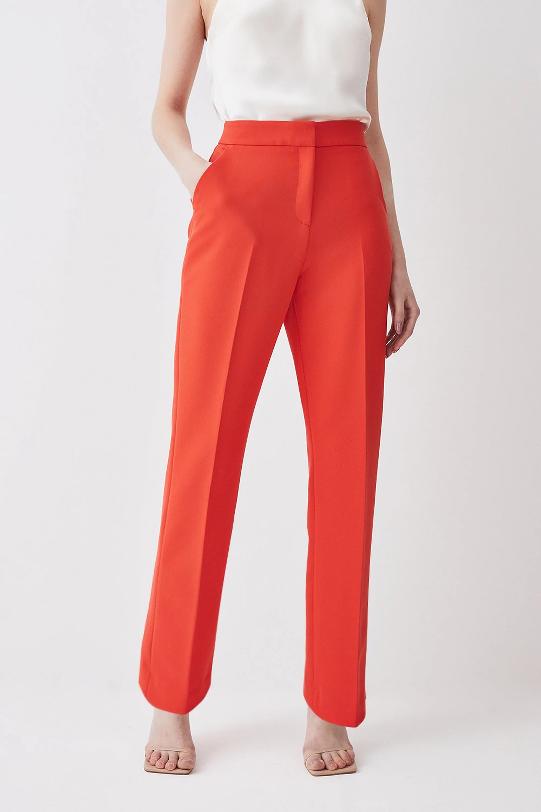 Clean Tailored Straight Leg Trouser | Karen Millen UK + IE + DE + NL