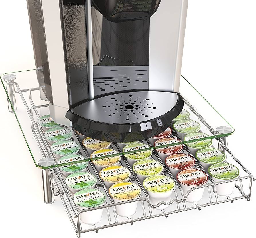 DecoBros Glass K-Cup Storage Drawer, Chrome | Amazon (US)