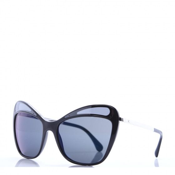 CHANEL Acetate Butterfly Sunglasses 5377 Black Blue | Fashionphile