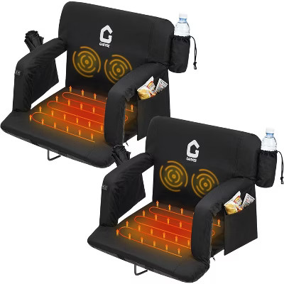 2Pcs Dual-Sided Heated Stadium Seats, 3 Levels Heating Stadium Seating for Bleachers Seat with Ba... | Target